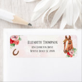 Étiquette Anniversaire rose du cheval (En situation)