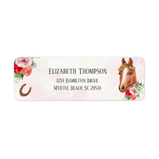 Étiquette Anniversaire rose du cheval