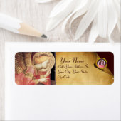 ÉTIQUETTE ANNONCIATION ANGEL IN OR ET ROSE MONOGRAM (En situation)