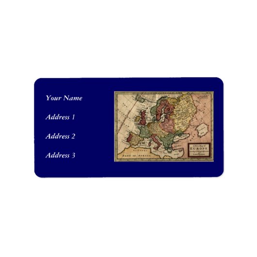 Étiquette Antiquarian 1721 Map of Europe by Herman Moll (Devant)