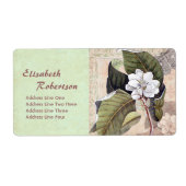 Étiquette Antique Botanique Impression Magnolia Collage (Devant)