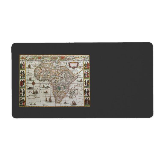 Étiquette Antique carte de l'Afrique du Vieux Monde par Blae (Devant)