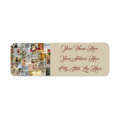 Étiquette Antique Noël Ephemera Collage Adresse de retour (Devant)