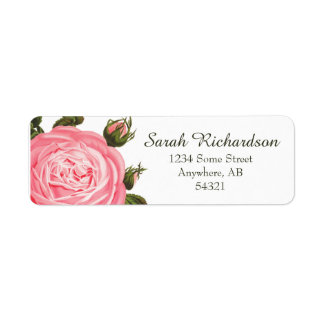 Étiquette Antique Rose Formal Élégant Feminine Floral Rose