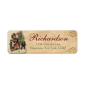 Étiquette Antique Victorian Christmas Père Noël Adresse de r (Devant)