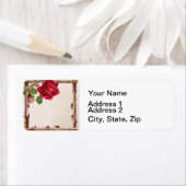 Étiquette Antique victorienne vintage ancienne rose rustique (En situation)