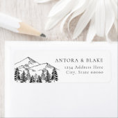 Étiquette ANTORA Black & White Mountains Adresse de retour (En situation)