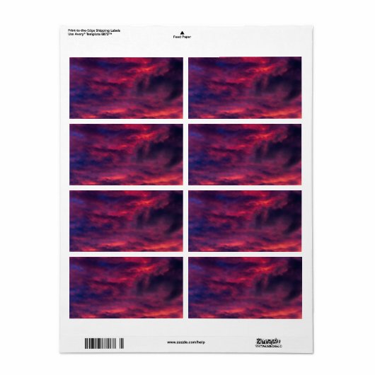 Étiquette août rouge (Feuille entière)