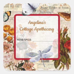 Étiquette apothécaire vintage pour herbes et épice