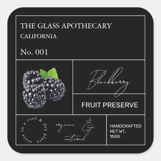 Étiquette Apothecary Blackberry (Devant)