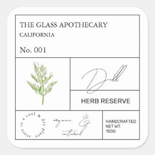 Étiquette Apothecary Dill
