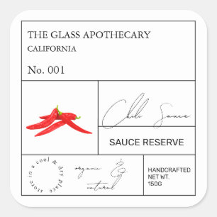 Étiquette Apothecary Hot Chili
