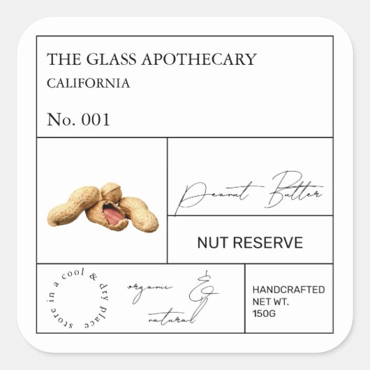 Étiquette Apothecary Peanut (Devant)