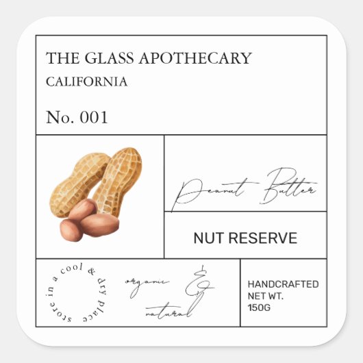 Étiquette Apothecary Peanut (Devant)