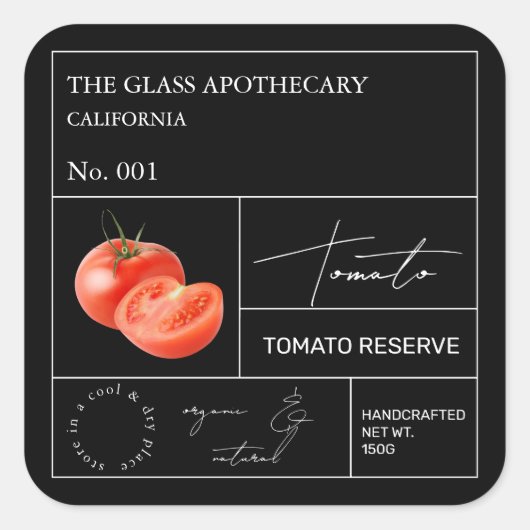 Étiquette Apothecary Tomato (Devant)