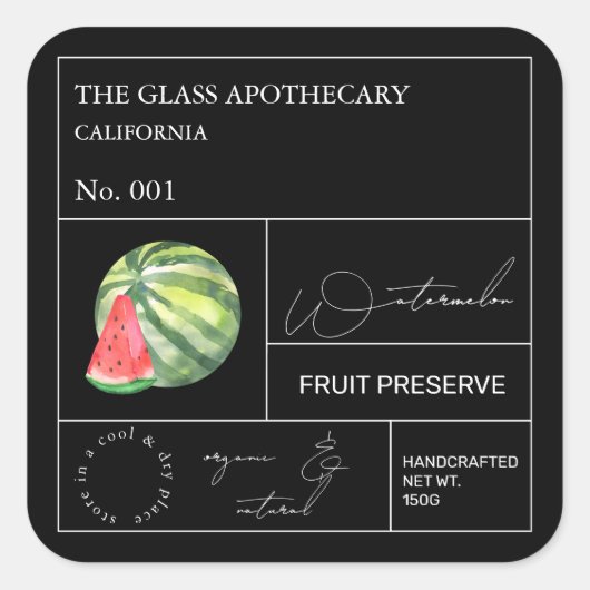 Étiquette Apothecary Watermelon (Devant)