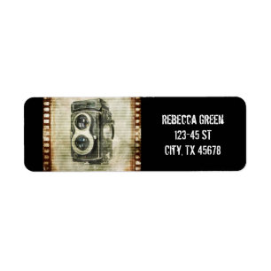 Étiquette Appareil-photo grunge de cru de photographie de