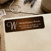 Étiquette Apparence Grain de Bois Élégant pour Mariage Monog
