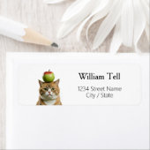 Étiquette Apple cat Return Address Labels (En situation)