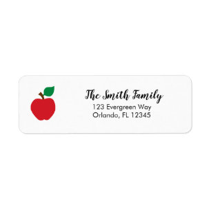 Étiquette Apple Painting Automne Design Adresse de retour La