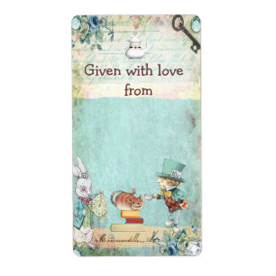 Étiquette Apportez un livre Mad Hatter Wonderland plaques de