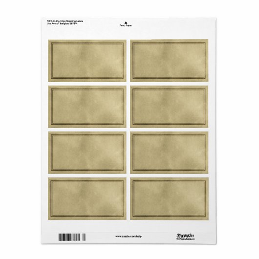 Étiquette appothécaire horizontal (Feuille entière)