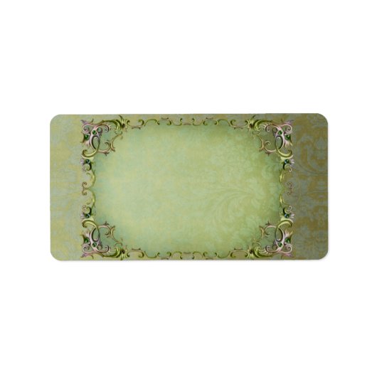 Étiquette appothécaire horizontal Brocade à ressor (Devant)