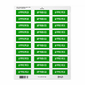 ÉTIQUETTE APPROUVÉ (Feuille entière)