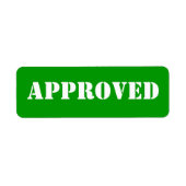 ÉTIQUETTE APPROUVÉ (Devant)