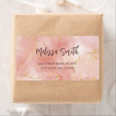 Étiquette Apricot Encre Aquarelle Or Agate Scan QR Code (En situation)