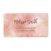 Étiquette Apricot Encre Aquarelle Or Agate Scan QR Code (Devant)