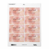 Étiquette Apricot Encre Aquarelle Or Agate Scan QR Code (Feuille entière)