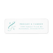 Étiquette Aqua Ampersand Monogram Return Address Labels (Devant)
