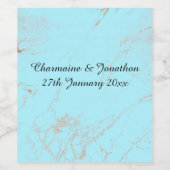 Étiquette AQUA BLEU MARBRE SUR MESURE (Étiquettes simples)