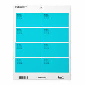 Étiquette Aqua Blue Shipping (Feuille entière)