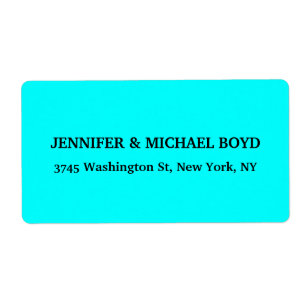 Étiquette Aqua Blue Unique Retro Style Classique Famille