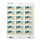 Étiquette Aqua Bunting Vintages Inséparables Damask Hills (Feuille entière)