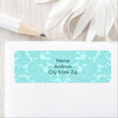 Étiquette Aqua Damask (En situation)