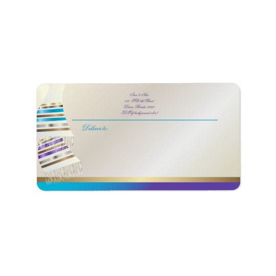 Étiquette Aqua de PixDezines de ✡/Tallits pourpre