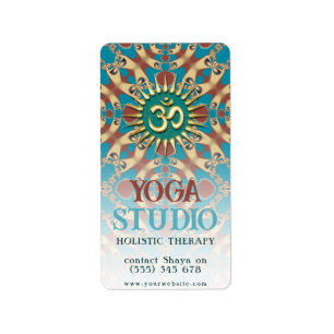 Étiquette Aqua Ochre Yoga Énergie holistique