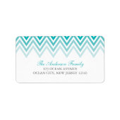 Étiquette Aqua Ombre Chevrons (Devant)