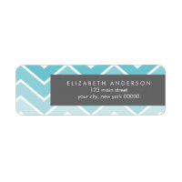 Aqua Ombre Zig Zag Chevron Motif