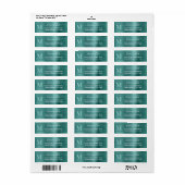 Étiquette Aqua sarcelle signature monogramme moderne (Feuille entière)