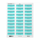 Étiquette Aqua Turquoise Faux Parties scintillant Adresse de (Feuille entière)