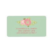 Étiquette Aquarelle à la menthe florale Ranunculus (Devant)