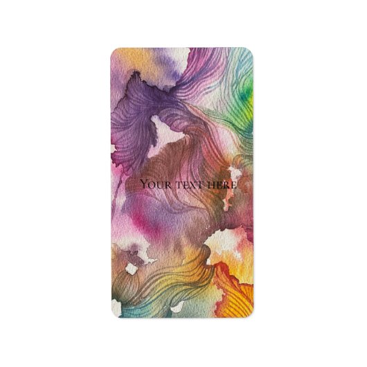 Étiquette Aquarelle Abstraite (Devant)