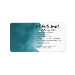 Étiquette Aquarelle Abstraite couleur turquoise trait de bro