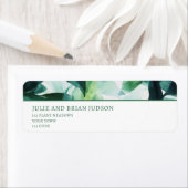 Étiquette Aquarelle Adresse de retour de la bordure verte (En situation)