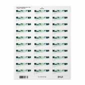 Étiquette Aquarelle Adresse de retour de la bordure verte (Feuille entière)