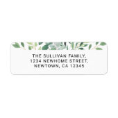 Étiquette Aquarelle Adresse de retour de remplissage (Devant)